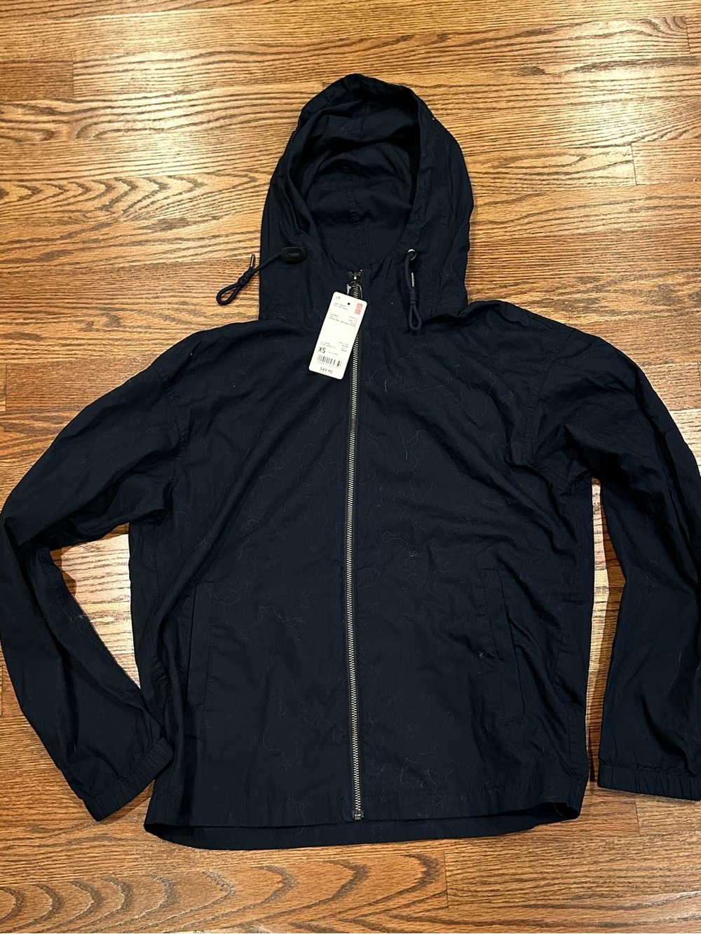 NWT uniqlo navy lightweight full-zip parka jacket rare deadstock